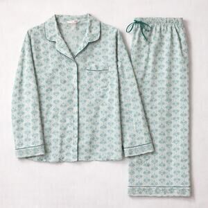 Vintage Gilligan & O'Malley cotton natural fibers mint green pajama art nouveau